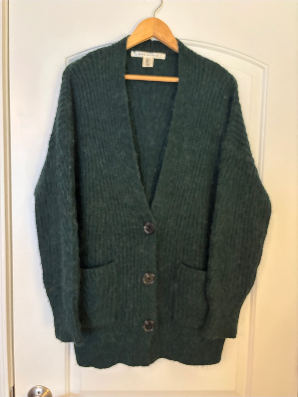 Max Studio Chunky Knit Alpaca Wool Blend Oversized Cardigan Women’s L EUC
